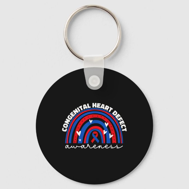 Chd Congenital Heart Defect Awareness Month For Ki Key Ring (Front)