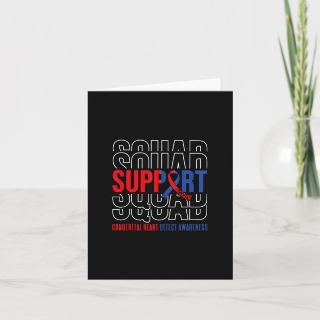 Chd Congenital Heart Defect Awareness Support Squa Card (Front)
