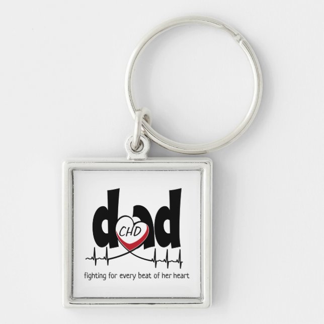 CHD Heart Dad Customisable Heartbeat Keychain (Front)