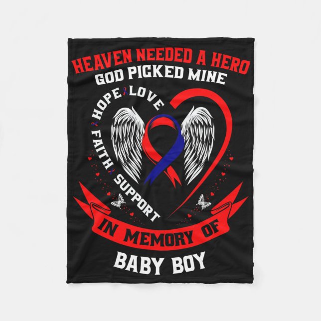 Chd Heart Disease Awareness In Memory Of Son By  Fleece Blanket (Front)
