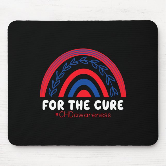 Chd Support Red And Blue Rainbow Heart Disease Awa Mouse Pad (Front)