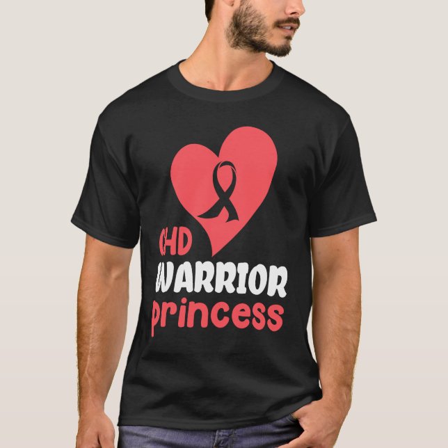 CHD Warrior Heart Disease Awareness Proud Women Pr T-Shirt (Front)