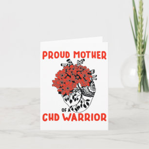 Chd Warrior Proud Mother Pretty Red Floral Heart D Card