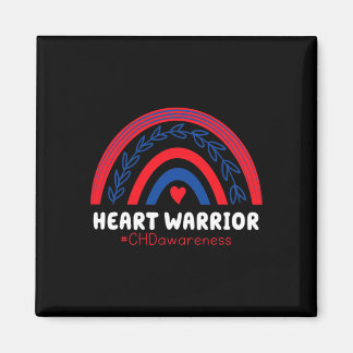 Chd Warrior Red And Blue Rainbow Heart Disease Awa Magnet