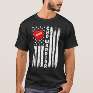 CHD Warrior US Flag Congenital Heart Disease 1 T-Shirt