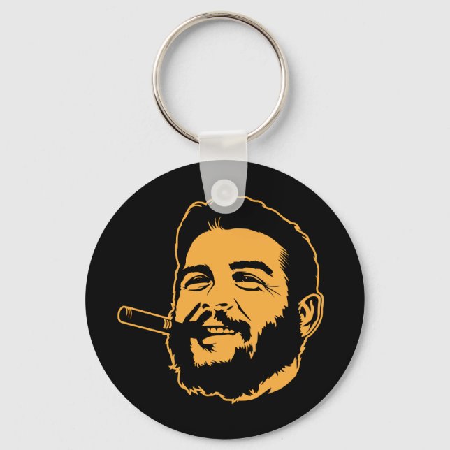 Che Guevara with Cigar Portrait Keychain (Front)