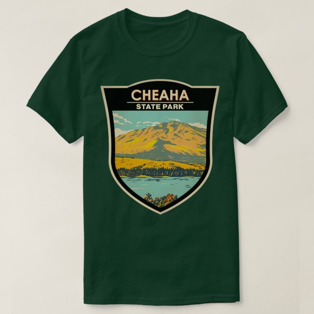 Cheaha State Park Alabama Badge TShirt (Design Front)