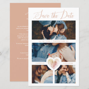 Cheap 4 Photos Pink Heart Engaged Couple Session