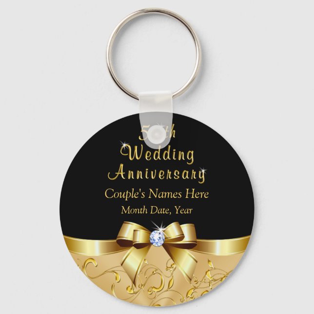 Cheap 50th Wedding Anniversary Favors Souvenirs Key Ring (Front)