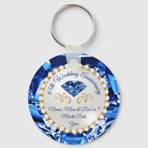 Cheap, 65th Wedding Anniversary Party Favours,  Key Ring