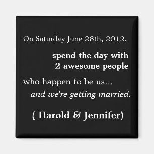 Cheap and Funny Save the Date Magnet 1