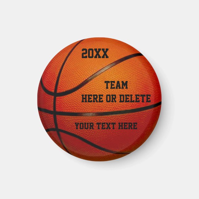 Cheap Basketball Party Favours PERSONALIZED Magnet (Front)