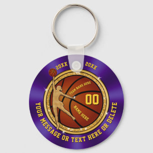 Cheap Basketball Team Gift Ideas, Purple and Gold Key Ring