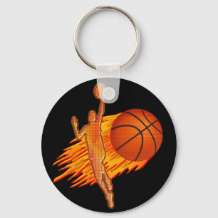 CHEAP Basketball TEAM Gifts Flaming Basketball Key Ring