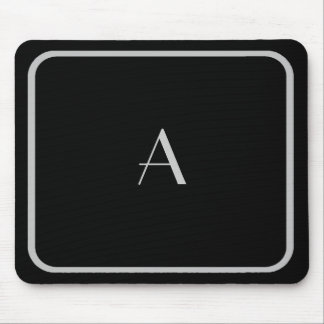 Cheap Black and Silver Monogram with Frame Mouse Pad