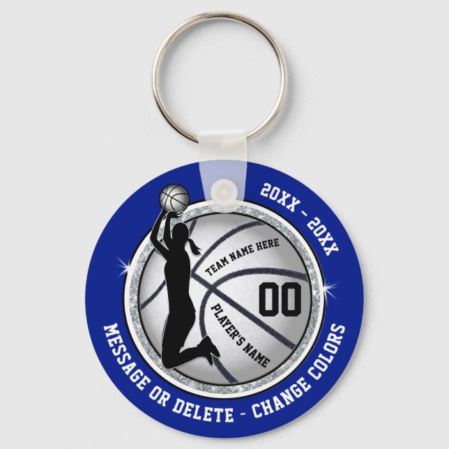 Cheap Blue, Girls Basketball Gifts, Basketball Key Ring (Front)