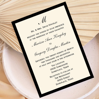 Cheap Budget Wedding Pick Border Colour Invitation
