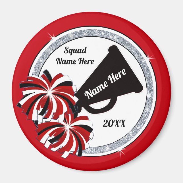 Cheap Cheer Magnets, Cheer Goodie Bag Stuffers Red Magnet (Front)
