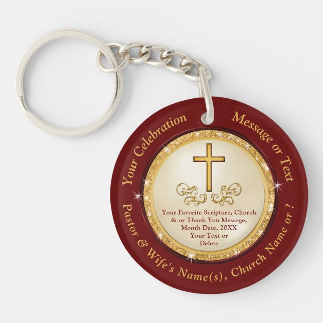 Cheap Christian Gifts for Friends, Pastor, Anyone Key Ring (Front)
