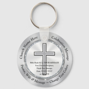 Cheap Church Anniversary Favours Cross 3 Text Boxe Key Ring