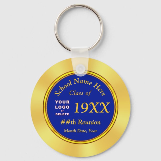 Cheap Class Reunion Souvenirs, Logo, Text, Colors Key Ring (Front)