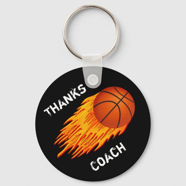 Cheap Customisable Coach Gift Ideas Basketball Key Ring (Front)