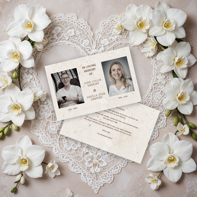 Cheap Dear Ones Deceased Couple Custom Photo (Cheap Dear Ones Deceased Couple Custom Photo Thank You Cards. )