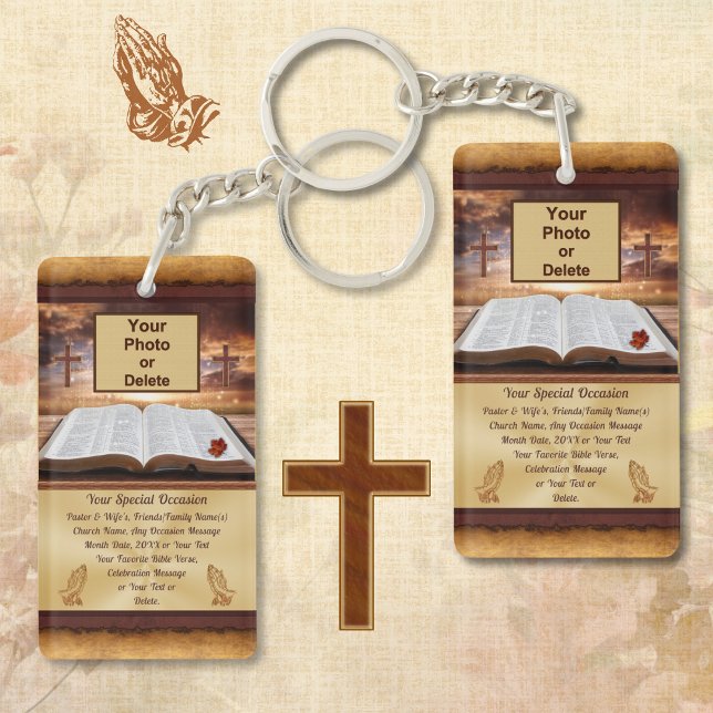 Cheap Gifts for Pastors, Church Anniversary Favour Key Ring (2 Sided Acrylic, Christian Keychains. Cheap Christian Gifts. Pastor Anniversary Gifts. Appreciation.)