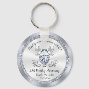 Cheap Gorgeous, 25th Wedding Anniversary Favors, Key Ring