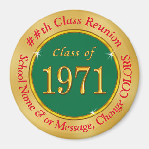 Cheap Green, Gold, Red, Class of 1971 Favours Magnet