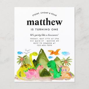 Cheap Jurassic Mountain Jungle Dinosaur Birthday Flyer