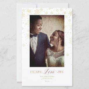 Cheap Just Married First Christmas Gold Snowflakes