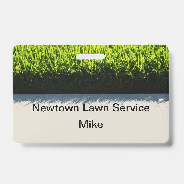 Cheap Lawn Care Service Name Badges ID Badge (Front)