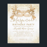 Cheap Masquerade White Gold Glitter Dust Birthday Flyer<br><div class="desc">Modern Glam Masquerade White Gold Glitter Sparkle Dust Birthday Party Invitation</div>