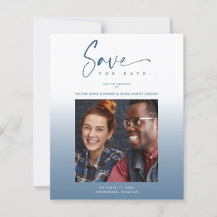 Cheap Navy Modern Gradient Minimalist Photo Couple