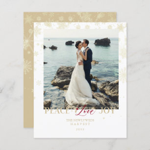 Cheap Newlyweds First Christmas Snowflakes Photo