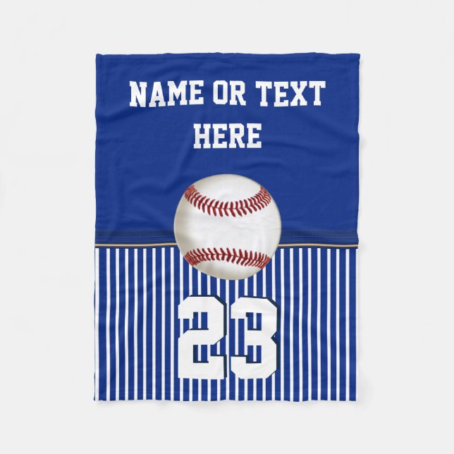 Cheap Personalised Baseball Fleece Throw Blanket (Front)