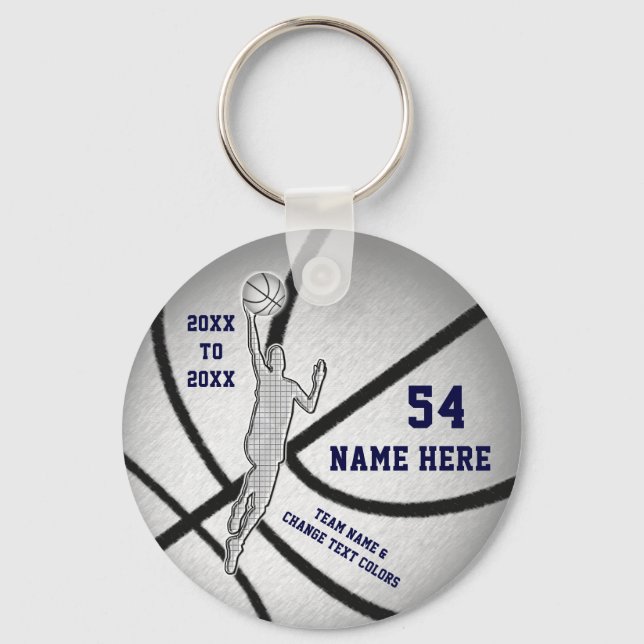 Cheap, Personalised Basketball Party Favours, BOYS Key Ring (Front)