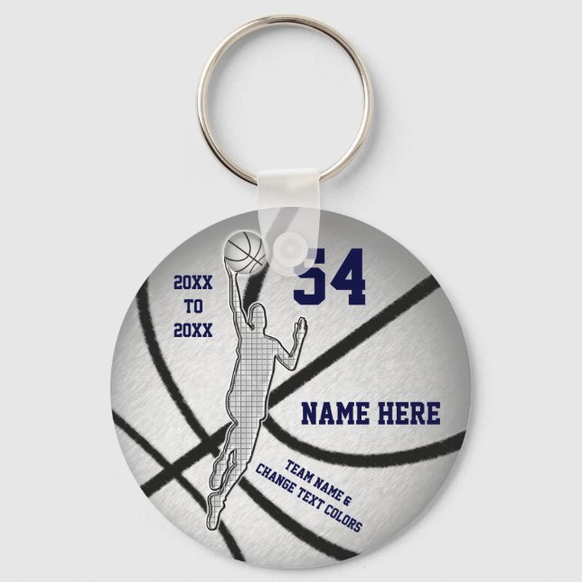Cheap, Personalised Basketball Party Favours, BOYS Key Ring (Front)