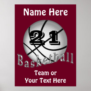 Cheap Personalised Basketball Posters YOUR TEXT