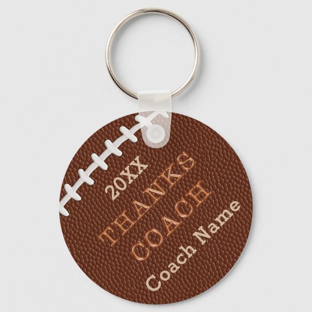 Cheap Personalised Football Coach Gift Ideas Key Ring (Front)