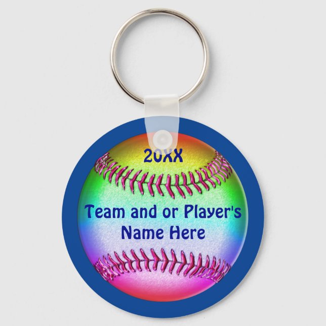 CHEAP Personalised Softball Team Gifts Key Ring (Front)