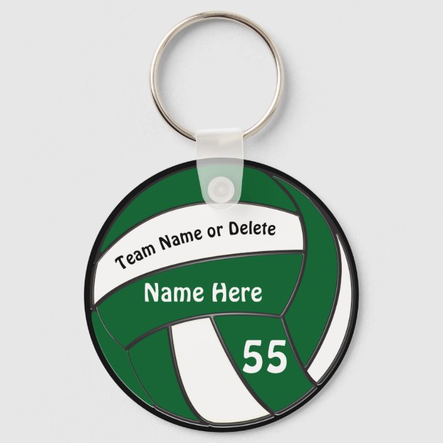 Cheap Personalized Green Volleyball Gifts Key Ring (Front)