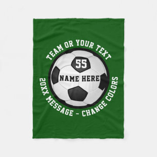 Cheap Personalized Soccer Fleece Blanket Any COLOR