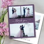 Cheap Photo Collage Mauve Wedding Thank You Flyer<br><div class="desc">Cheap Modern Elegant Hand Written Script (3) Three Photo Collage Wedding Thank You personalised affordable low budget flyer. Stylish wedding thank you template featuring three photo on the front and 1 photo on the back. ***PLEASE NOTE! *** SCROLL DOWN FOR MORE INFO! *** With the text "Thank You" in a...</div>