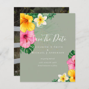 CHEAP Photo Save Dates TROPICAL FLOWERS Beach