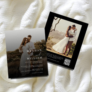 Cheap Photo Script QR Code Black Wedding