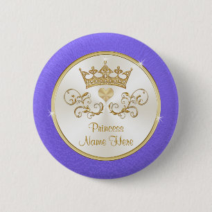 Cheap Princess Party Favours, Personalised 6 Cm Round Badge