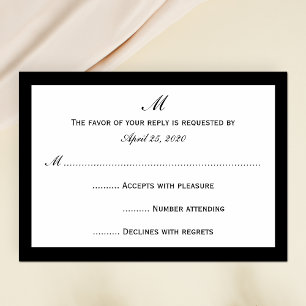 Cheap RSVP Invitation Cards Choose Border on White