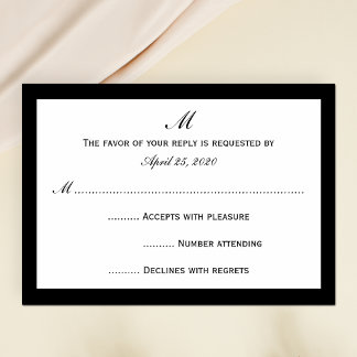 Cheap RSVP Invitation Cards Choose Border on White